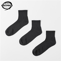 甲メッシュ ショート丈ソックス 3足組 メンズ トップバリュ ベストプライス(TOPVALU BESTPRICE)(クロ-25ｰ27CM)