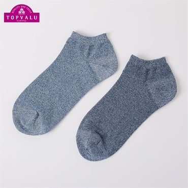 鹿の子無地スニーカー丈ソックス 2足組 メンズ トップバリュ PEACE FIT(ピースフィット)
