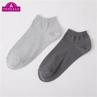 鹿の子無地スニーカー丈ソックス 2足組 メンズ トップバリュ PEACE FIT(ピースフィット)(ソノタ３-27-29CM)