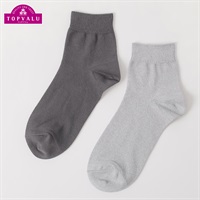 鹿の子無地ショート丈ソックス 2足組 メンズ トップバリュ PEACE FIT(ピースフィット)(ソノタ３-25-27CM)