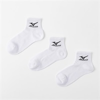 mizuno(ミズノ) 甲メッシュ10cm丈ソックス 3足組  メンズ(シロ-24-26CM)