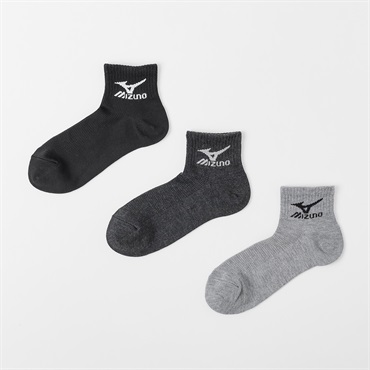 mizuno(ミズノ) 甲メッシュ10cm丈ソックス 3足組  メンズ(コミ-24-26CM)