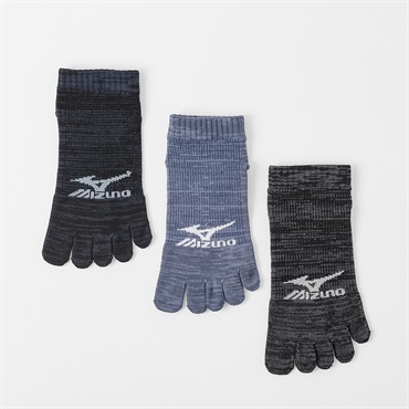 mizuno(ミズノ) 甲メッシュ７．５ｃｍ丈５本指ソックス３足組  メンズ