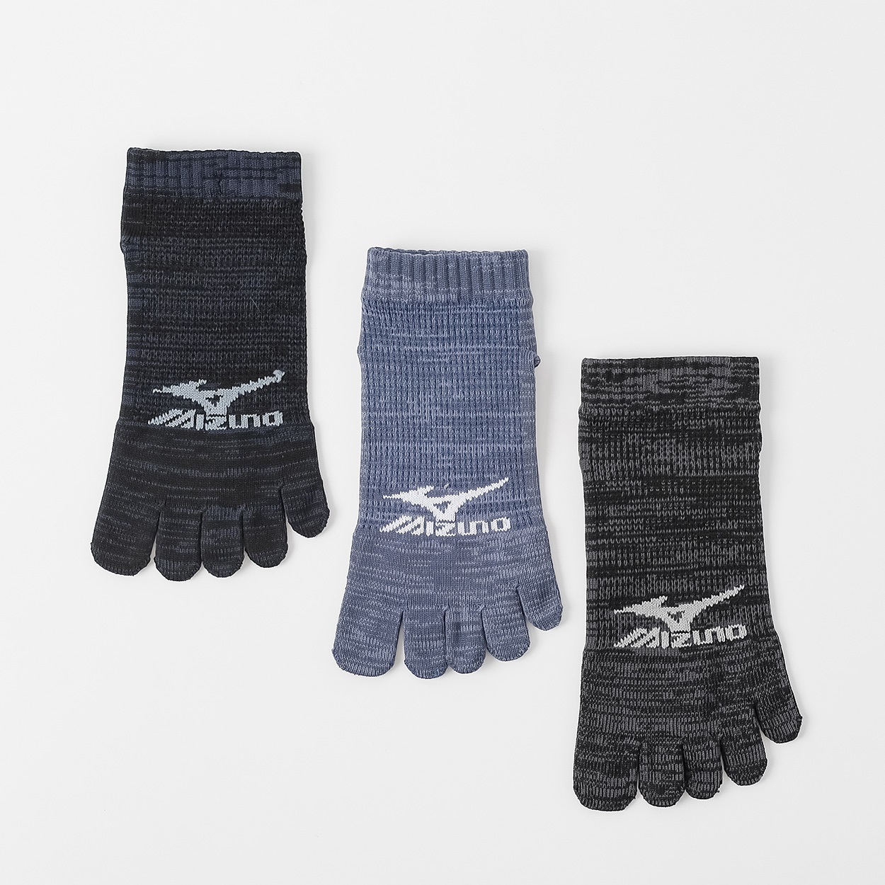 mizuno(ミズノ) 甲メッシュ７．５ｃｍ丈５本指ソックス３足組  メンズ(コミ-24-26CM)