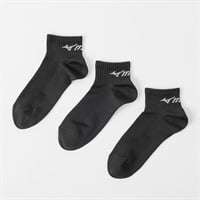 mizuno(ミズノ) 甲メッシュ１０ｃｍ丈ソックス３足組  メンズ(クロ-24-26CM)