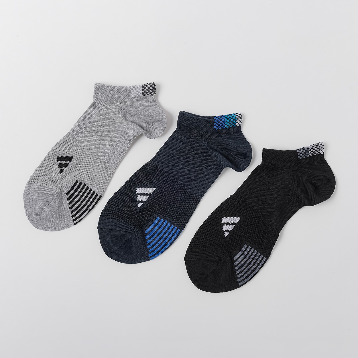 adidas(アディダス) スニーカー丈スーパーメッシュソックス 3足組 メンズ(モノトーン-26-28CM)
