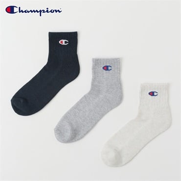 Champion(チャンピオン) 底パイル編みショート丈ソックス 3足組 メンズ(アソートセットA-25-27CM)