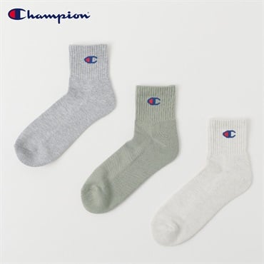 Champion(チャンピオン) 底パイル編みショート丈ソックス 3足組 メンズ(アソートセットE-25-27CM)