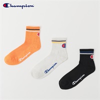 Champion(チャンピオン) ラインビッグロゴショート丈ソックス 3足組 メンズ(アソートセットB-25-27CM)