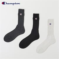 Champion(チャンピオン) リブ編みクルー丈ソックス 3足組 メンズ(アソートセットB-25-27CM)