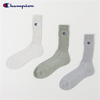 Champion(チャンピオン) リブ編みクルー丈ソックス 3足組 メンズ(アソートセットE-25-27CM)
