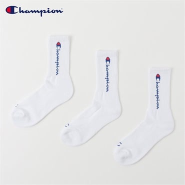 Champion(チャンピオン) 底パイル編みクルー丈ソックス 3足組 メンズ