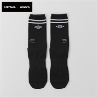 NIRMATA×umbroコラボソックス 波刺繍クルー丈 メンズ(ブラック-25-27CM)