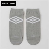 NIRMATA×umbroコラボソックス ビッグロゴスニーカー丈 メンズ(グレー-25-27CM)