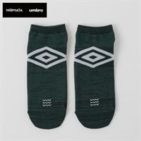 NIRMATA×umbroコラボソックス ビッグロゴスニーカー丈 メンズ(グリーン-25-27CM)