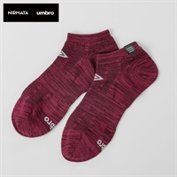 NIRMATA×umbroコラボソックス ストライプスニーカー丈 メンズ(ワイン-25-27CM)