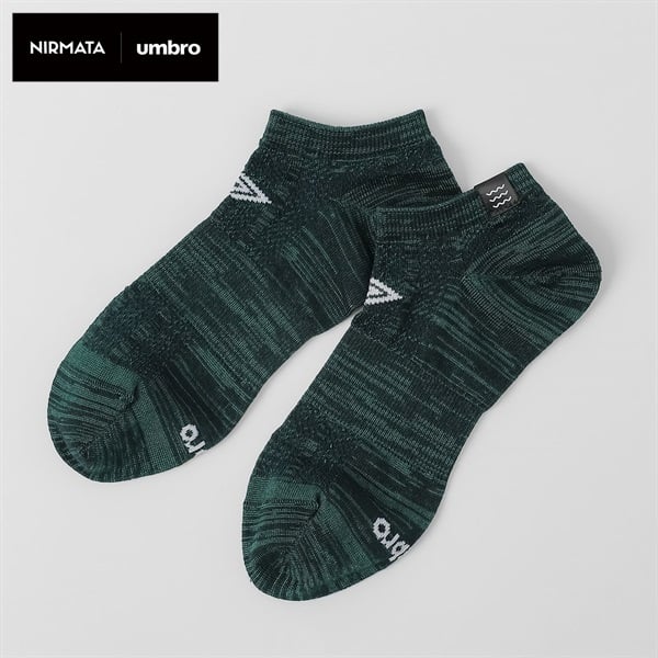 NIRMATA×umbroコラボソックス ストライプスニーカー丈 メンズ(グリーン-25-27CM)