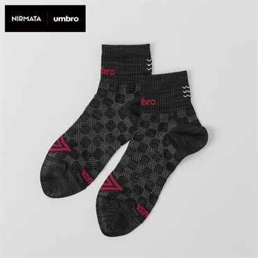 NIRMATA×umbroコラボソックス チェッカーショート丈 メンズ(ブラック-25-27CM)