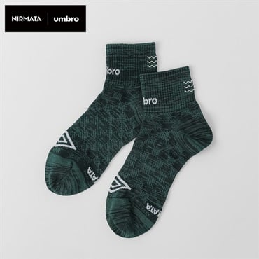 NIRMATA×umbroコラボソックス チェッカーショート丈 メンズ(グリーン-25-27CM)