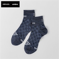NIRMATA×umbroコラボソックス チェッカーショート丈 メンズ(ネイビー-25-27CM)