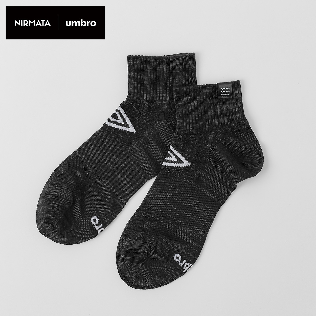 NIRMATA×umbroコラボソックス ストライプショート丈 メンズ(ブラック-25-27CM)