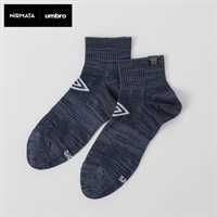 NIRMATA×umbroコラボソックス ストライプショート丈 メンズ(ネイビー-25-27CM)