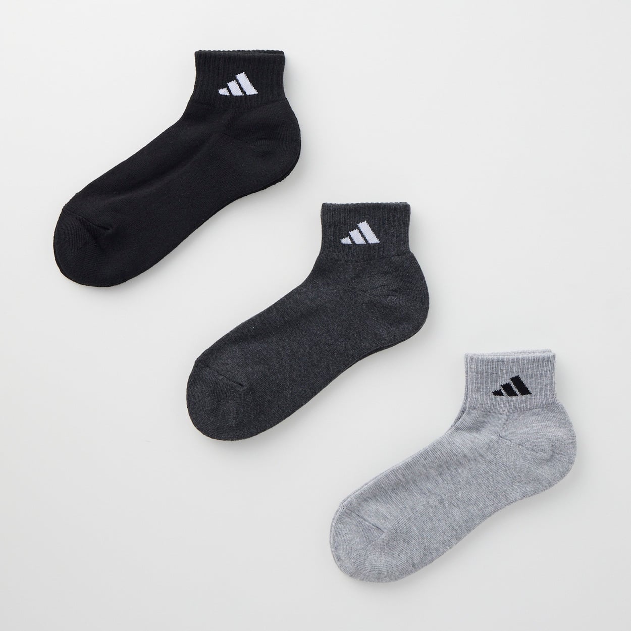 adidas(アディダス) 消臭加工足底パイルショート丈ソックス3足組 メンズ(モノトーン-26-28CM)