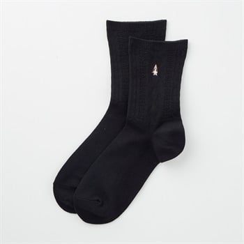 Hush Puppies(ハッシュパピー) アクリル素材リンクス柄ハーフ丈ソックス メンズ(クロ-25-27CM)