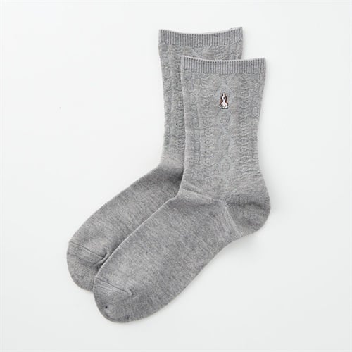 Hush Puppies(ハッシュパピー) アクリル素材リンクス柄ハーフ丈ソックス メンズ(グレー-23-25CM)