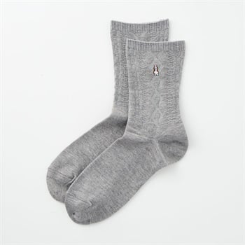 Hush Puppies(ハッシュパピー) アクリル素材リンクス柄ハーフ丈ソックス メンズ(グレー-23-25CM)