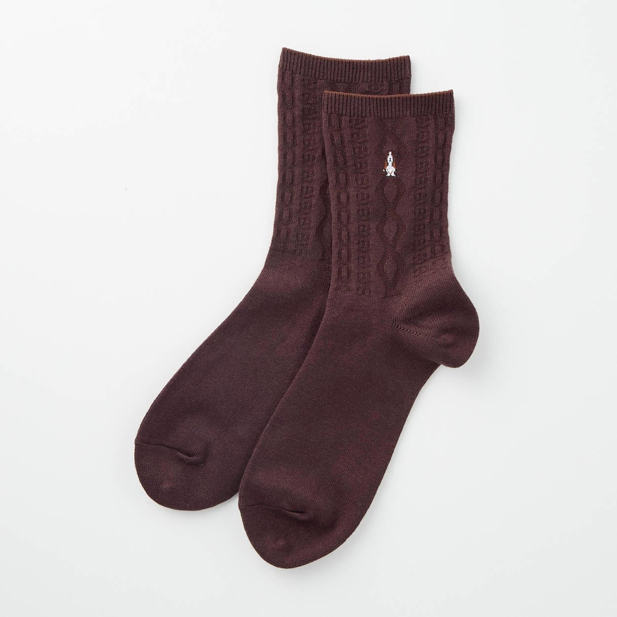 Hush Puppies(ハッシュパピー) アクリル素材リンクス柄ハーフ丈ソックス メンズ(コイチャ-23-25CM)