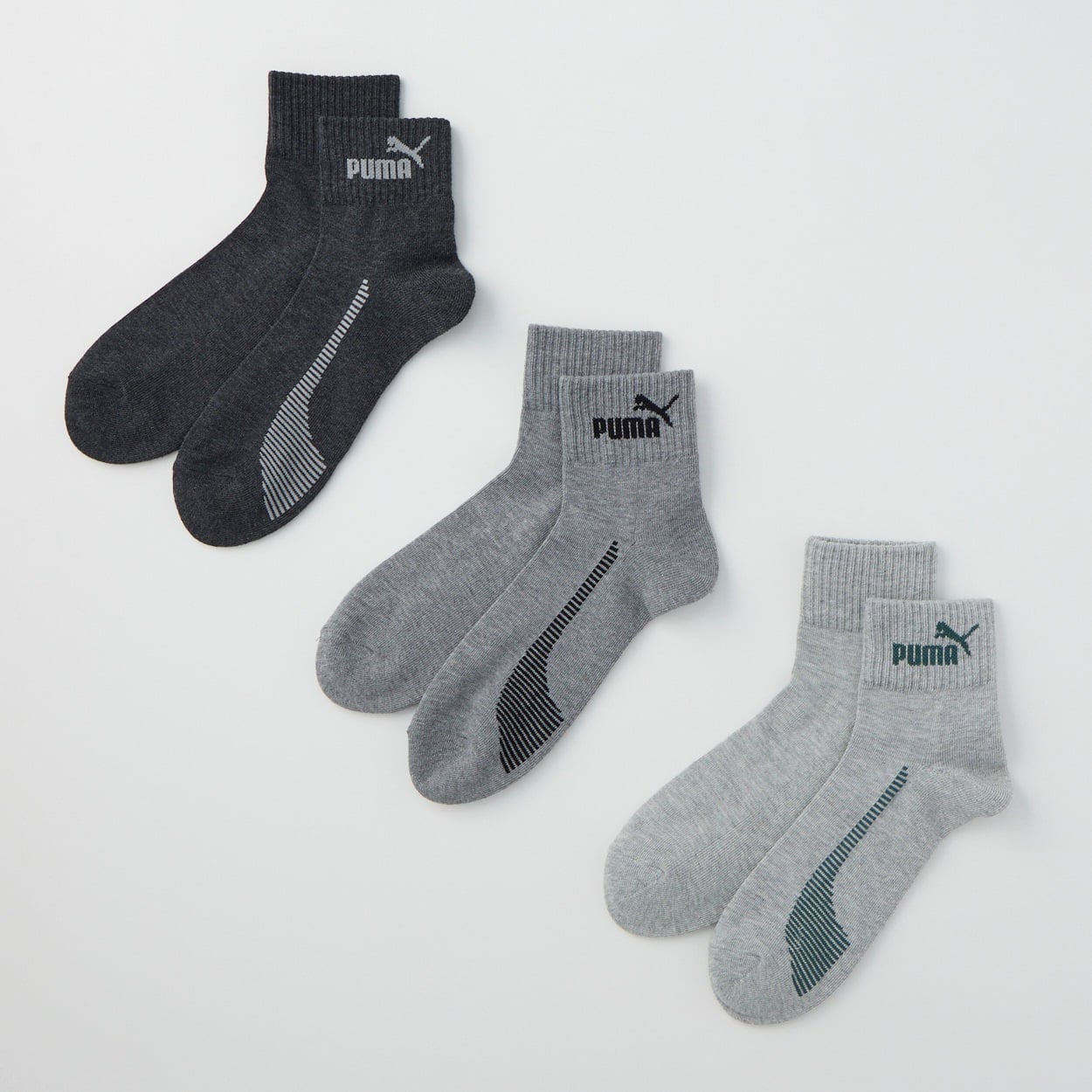 PUMA(プーマ) 底パイルショート丈ソックス ３足組 メンズ(コミ-26-28CM)