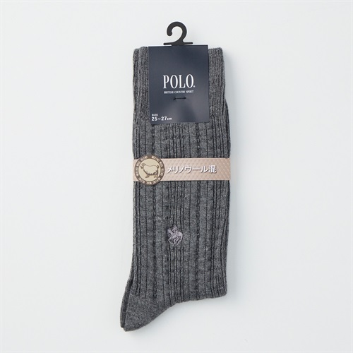 POLO BRITISH COUNTRY SPIRIT リンクス柄メリノウール混 クルー丈ソックス メンズ