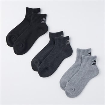 mizuno(ミズノ) 丈夫10cm丈足底パイルソックス 3足組 メンズ(コミ-24-26CM)
