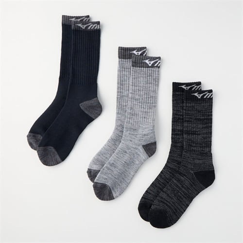 mizuno(ミズノ) 厚地クルー丈フットパイルソックス 3足組 メンズ