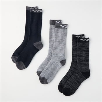 mizuno(ミズノ) 厚地クルー丈フットパイルソックス 3足組 メンズ(コミ-24-26CM)