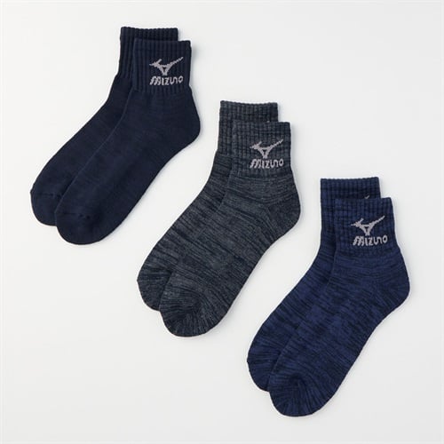 mizuno(ミズノ) 厚地14ｃｍ丈足底パイルソックス 3足組 メンズ