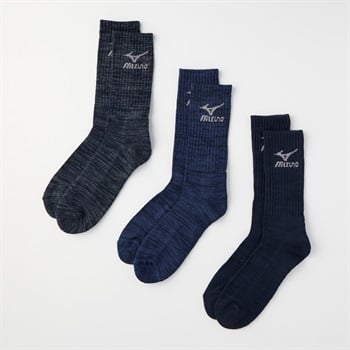 mizuno(ミズノ) 厚地クルー丈足底パイルソックス 3足組 メンズ(コミ-26-28CM)