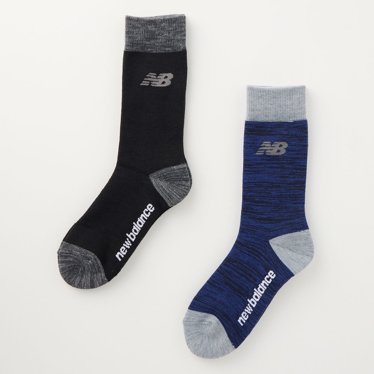 new balance(ニューバランス) クルー丈パイルソックス 2足組 メンズ(セットアソート-26-28CM)