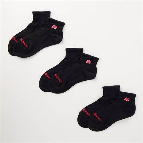 new balance(ニューバランス) ロゴ刺繍ショート丈ソックス ３足組 メンズ