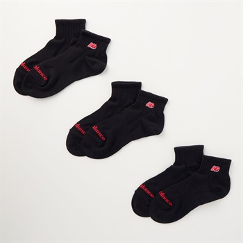 new balance(ニューバランス) ロゴ刺繍ショート丈ソックス ３足組 メンズ(クロ-24-26CM)
