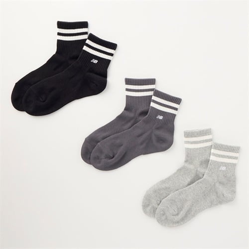 new balance(ニューバランス) ライン柄ショート丈ソックス ３足組 メンズ