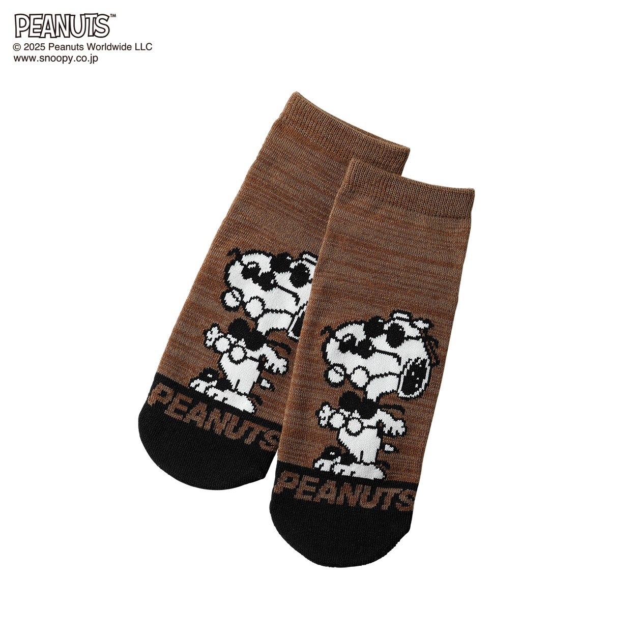 PEANUTS  スヌーピーサングラススニーカー メンズ(チャ-25-27CM)