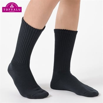 裏パイル編みクルー丈ソックス メンズ トップバリュ CELLIANT(セリアント)(クロ-25-27CM)