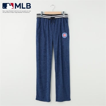 MLB ルームパンツ ウエストラインリブ アップリケ刺繍 メンズ(アオ-M)