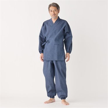 【ポイント20倍対象商品】江戸百景しじら作務衣 メンズ