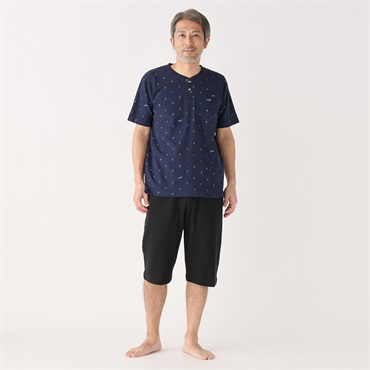 CROCODILE(クロコダイル) Tスーツ上下組 抗菌防臭加工 鹿の子プリント メンズ