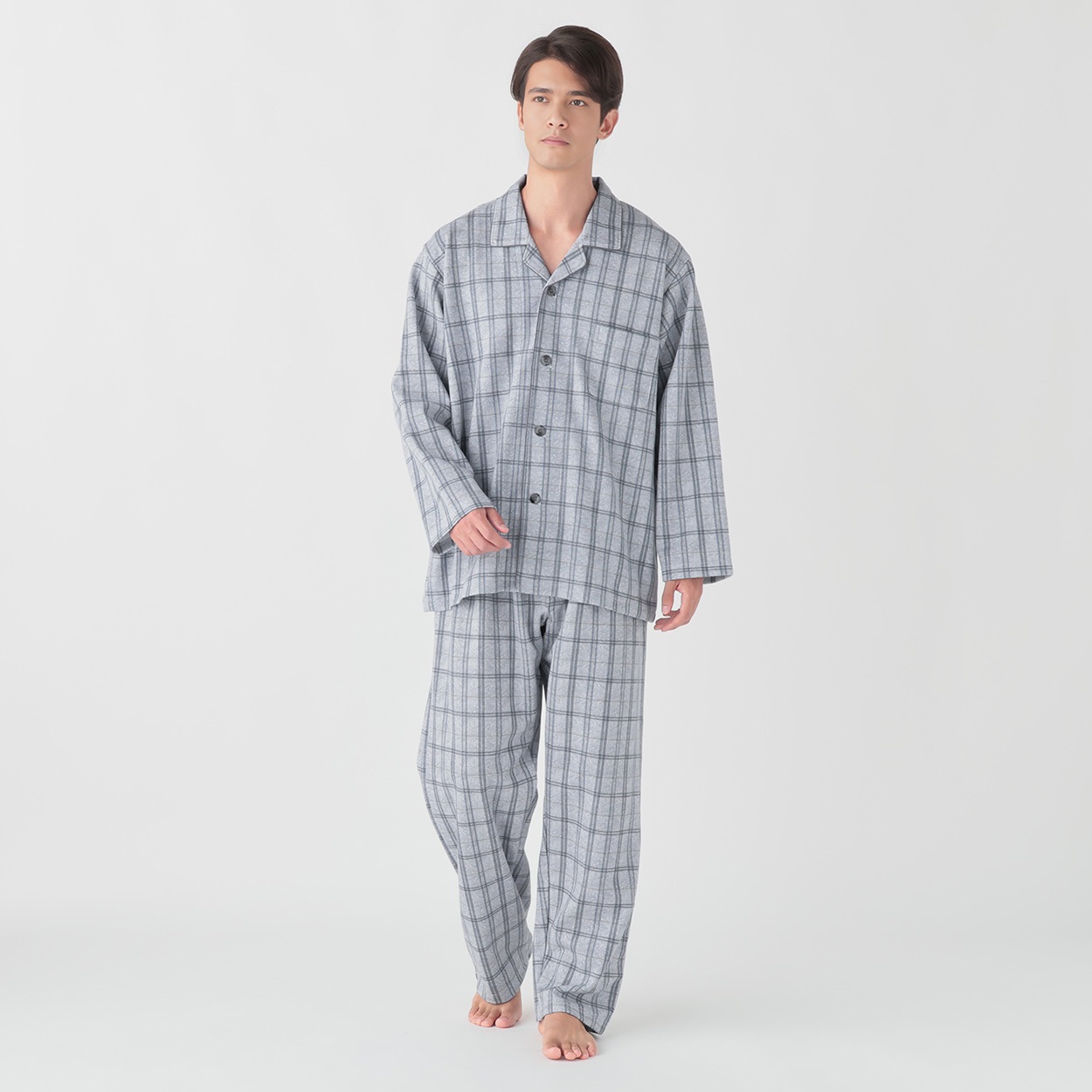 GUNZE(グンゼ) 睡眠工房ダンボールニットペイズリーチェック柄シャツ メンズ(ウスクロ-M)