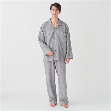 GUNZE(グンゼ) 睡眠工房ダンボールニットグレンチェック柄シャツ メンズ
