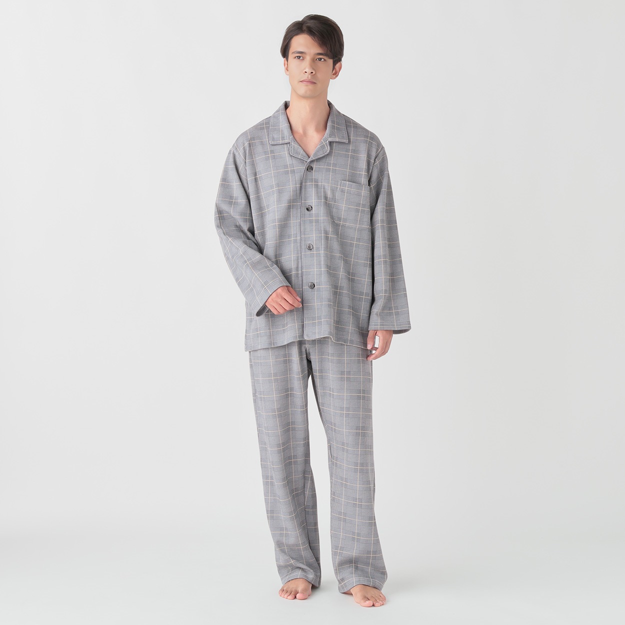 GUNZE(グンゼ) 睡眠工房ダンボールニットグレンチェック柄シャツ